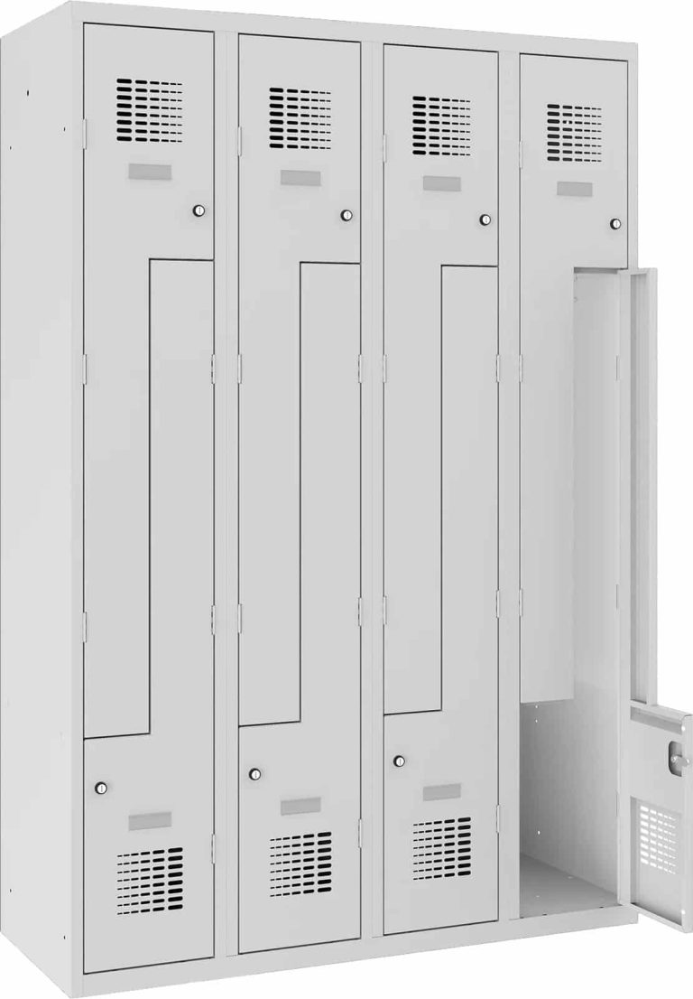 Handy Ewo Z lockers in light grey steel for changing rooms