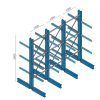 Heavy duty double-sided cantilever racking with 1000 mm upright spacing