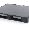 Heavy duty FIN plastic pallet 1000 x 1200 mm with smooth black deck