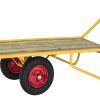 Yellow Kongamek heavy duty platform trolley for long materials, 2326 x 615 mm