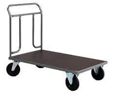Heavy-duty platform trolley 500 kg with steel frame, plywood deck and Ø200 mm rubber wheels