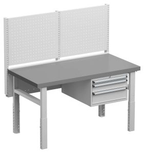 Heavy‑duty industrial workbench with high capacity and adjustable height