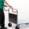 Height-adjustable handle mounted on a 200–600 series platform trolley
