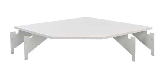 Hörnsektion 1154 x 1154 mm för Treston WB-arbetsbord i ljusgrått laminat och stål
