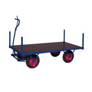 Hörnstolpe 430 mm på Heavy Duty-flakvagn med blå stålram