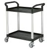 Hyllvagn med plasthyllor 250 kg i polypropen och aluminium med TPE-hjul