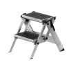 Jumbo aluminium folding safety steps with 2 rubber-covered treads