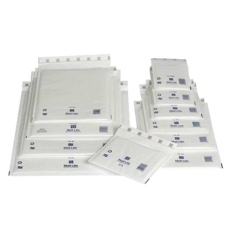 Kraft bubble mailers with PE bubble lining and self-seal strip