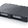 Kraftig plastpall EUR-format 1200 x 800 mm med slät yta för tung lagerhantering