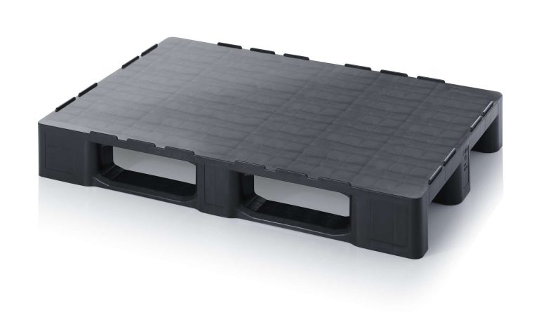 Kraftig plastpall EUR-format 1200 x 800 mm med slät yta för tung lagerhantering