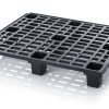 Lätt svart plastpall FIN 1000x1200 mm med öppet däck och fötter