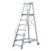 Lightweight aluminium mobile warehouse steps with handrails, platform and wheels