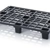 Lightweight black Euro plastic pallet 1200 x 800 mm with open deck