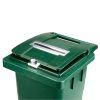 Green lockable confidential waste bin with reinforced paper slot for secure paper document collection