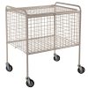 Lockable wire mesh trolley with lid on four swivel castors