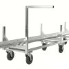 Electro-galvanised long goods trolley with 800 kg load capacity