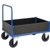 400 Series low box platform trolley 500 kg with powder-coated steel frame and solid rubber wheels