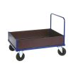 Low box platform truck 500 kg with enclosed MDF side panels and single push handle