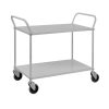 Low steel shelf trolley with three tiers and 250 kg load capacity