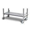 Lower shelf for 400 kg mobile work table with light grey HPL surface