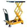 Hydraulisk lyftbordsvagn med dubbelsax och fotpump