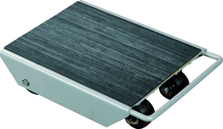 1000 kg machine skate with swivel castors and ribbed rubber mat