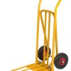 Gul magasinkärra 250 kg med extra stort fällbart lastplan