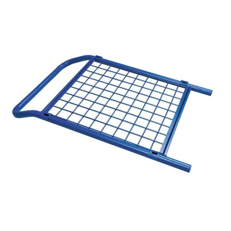 Blue mesh end panel with push handle for 800 kg platform trolley