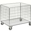 Galvanised mesh trolley 830 x 630 mm with four swivel castors