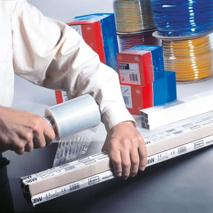 Mini stretch film 100mm x 150m, 20 micron LDPE for hand bundling and securing small items