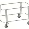 Electro-galvanised mobile shopping basket stacker on four swivel castors