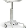 MLC mobile workstation with laminated worktop, lockable laptop compartment and swivel castors
