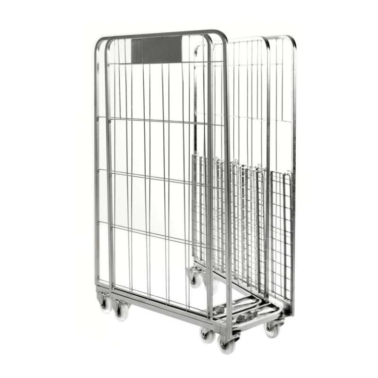 Nestable two-sided roll container with 400 kg load capacity