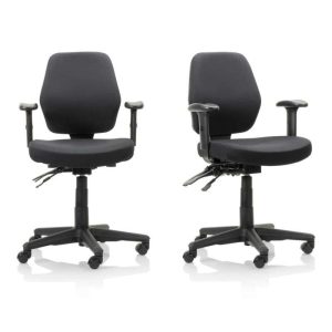 Ergonomic office chair with adjustable lumbar support
