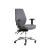Optimum N ergonomic work chair with adjustable armrests and grey Dove fabric upholstery
