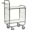 8000 Series order picking trolley with two adjustable shelves, side mesh panels and swivel castors