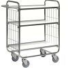 8000 Series order picking trolley with three adjustable shelves and wire mesh sides