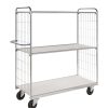 9000 Series order picking trolley with 3 shelves and galvanised white finish