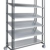 Series 168 order picking trolley with five adjustable shelves and swivel castors