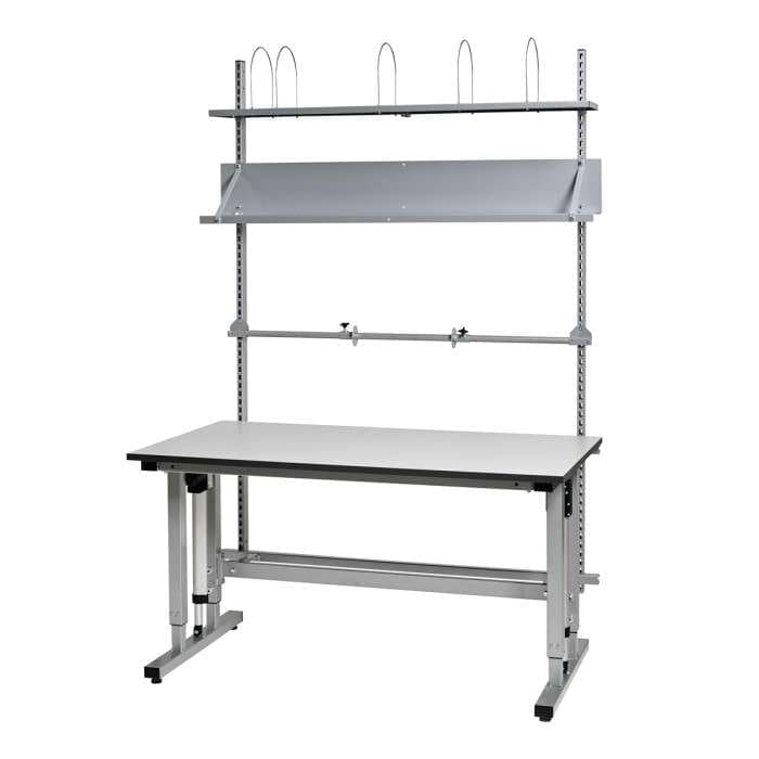 Packing accessory kit for 300 kg industrial electric workbench with shelves, shelf dividers and paper roll holder