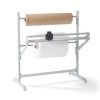 High packing material roll stand with two rolls and optional cutter