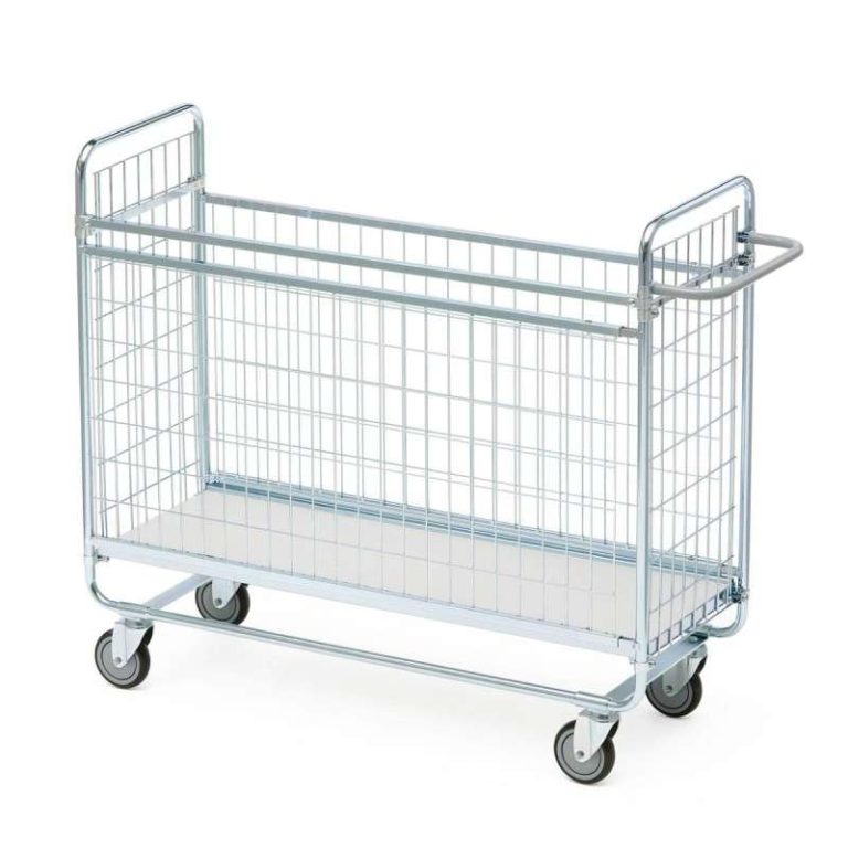 Paketvagn 100-serien med avtagbara sidogaller och fyra länkhjul, 200 kg