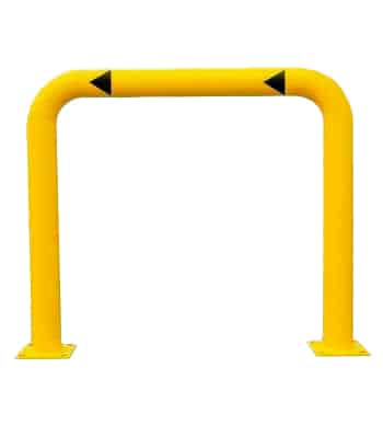 Gult påkörningsskydd, hög skyddsbåge i stål 1060x1220 mm (Ø114)