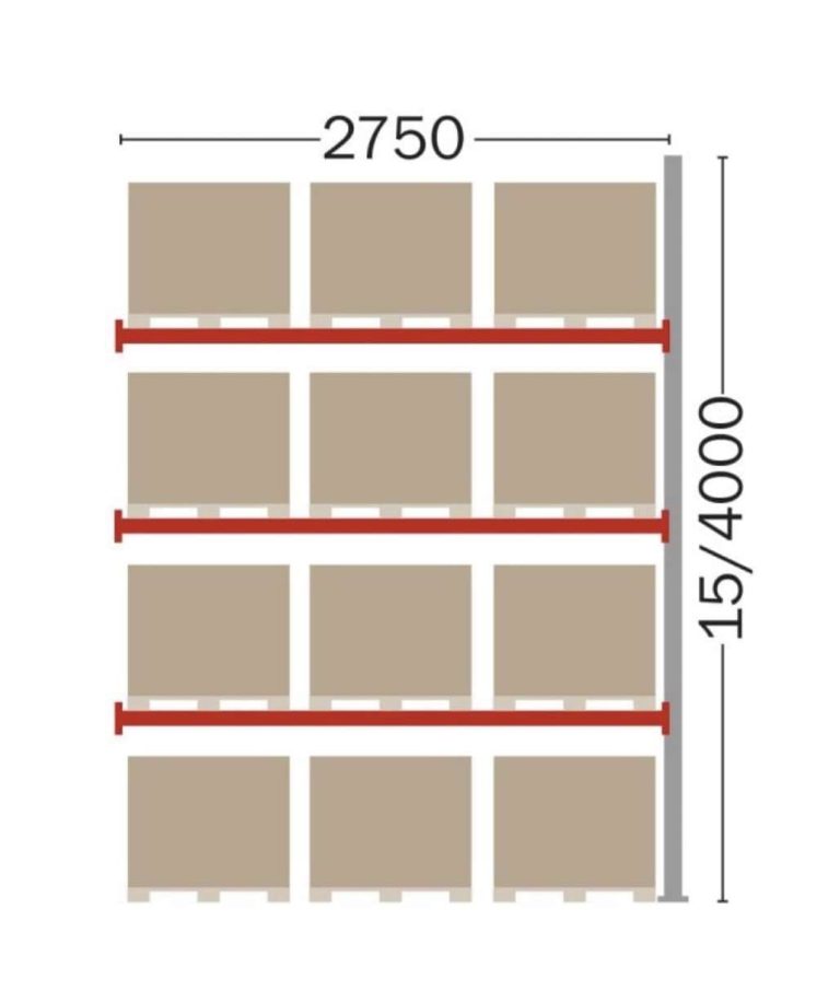 Dexion P90 pallet racking add-on bay for 12 Euro pallets