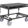Height-adjustable pallet trolley with turntable for EUR pallets