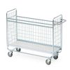 200 kg parcel trolley with removable mesh sides and 125 mm swivel castors
