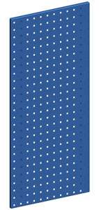 Blue perforated tool panel with 9 x 9 mm square holes for workshop tool storage