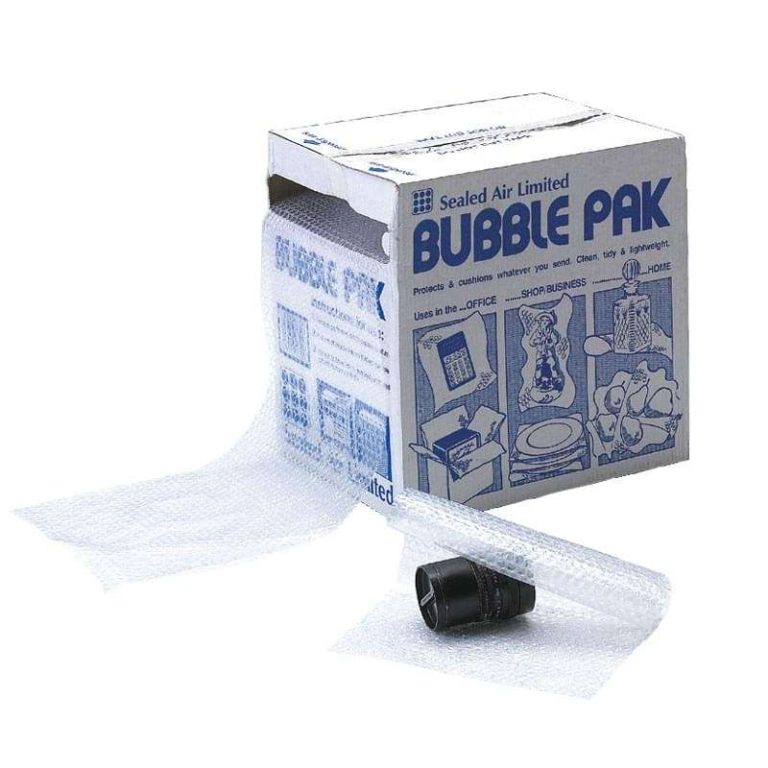 Perforerad bubbelplast i dispenserbox, 300 mm × 40 m