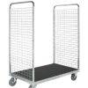 Picking trolley 600 kg with steel tube frame and MDF deck