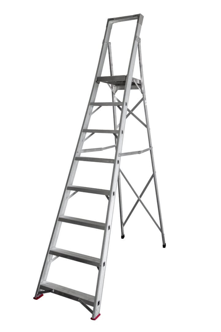 Plattformsstege TT 8 steg i eloxerad aluminium, plattform 198 cm